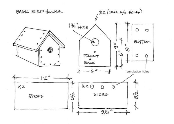 Painted Birdhouses Drawing stock illustrations